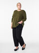 Lang&auml;rmelige Bluse mit Struktur, Gr&uuml;n, Model image number 1