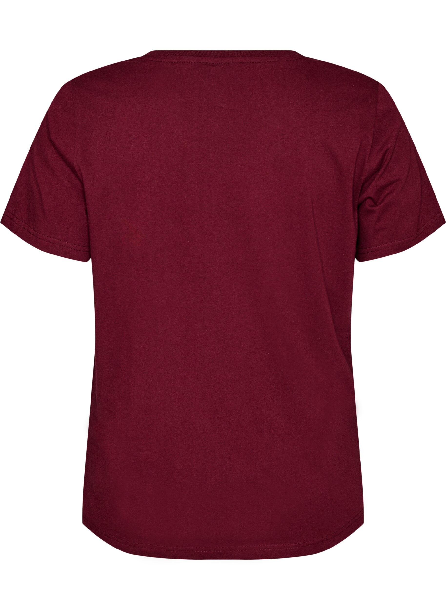 ZizziT-Shirt aus Bio-Baumwolle mit sportlichem Textprint, Rot, Packshot image number 1