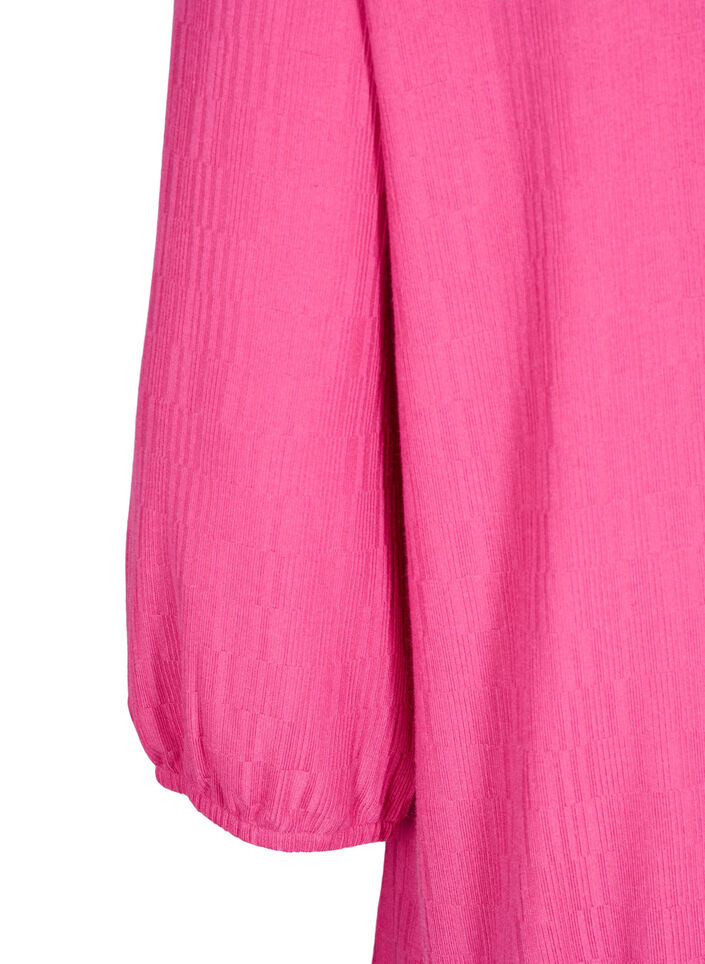 Bluse mit Struktur und 3/4-&Auml;rmeln, Rot, Packshot image number 3