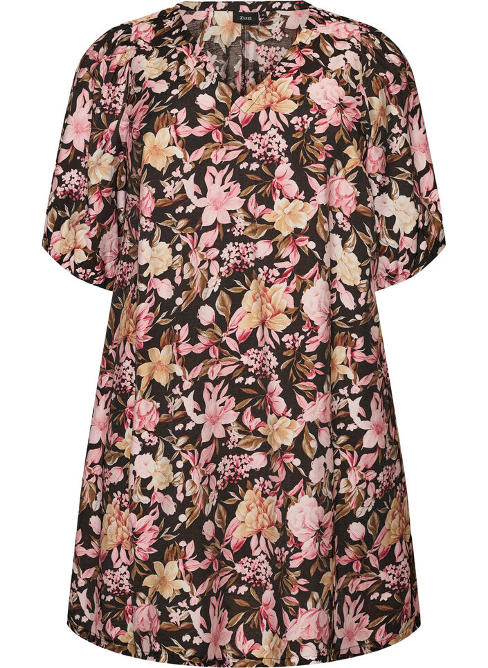 Kurzes A-Linien-Kleid mit V-Ausschnitt, Rot, Packshot image number 0