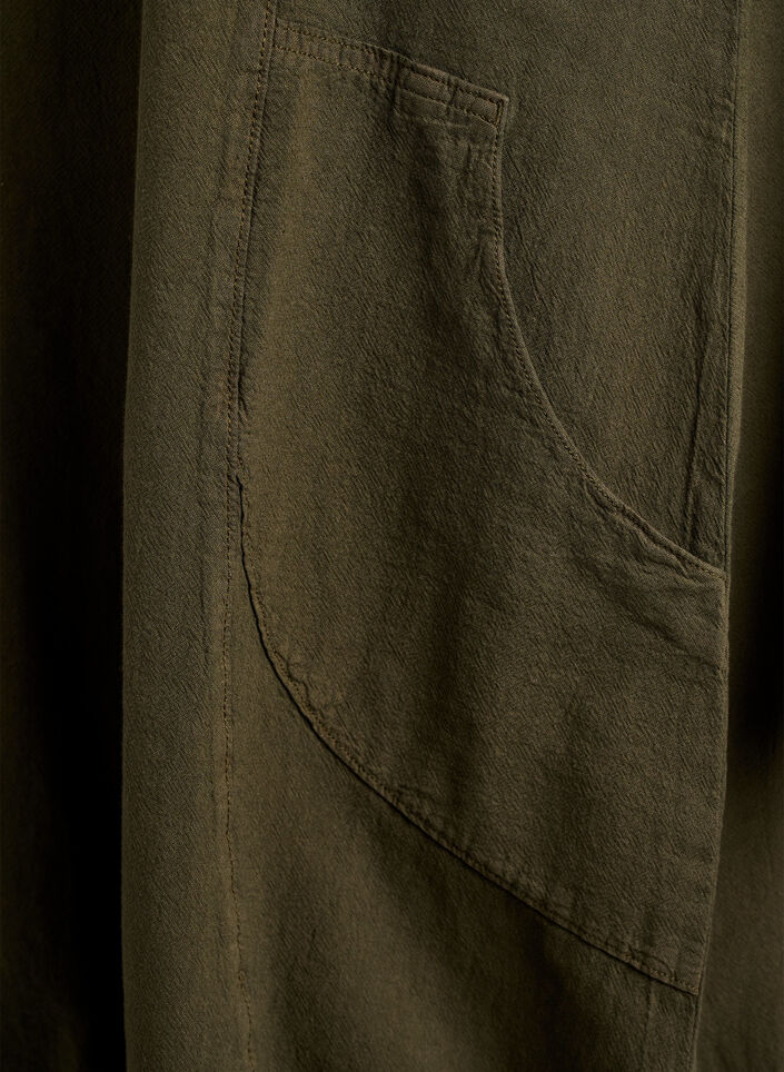 Robe en coton &agrave; manches courtes, Vert fonc&eacute;, Packshot image number 3
