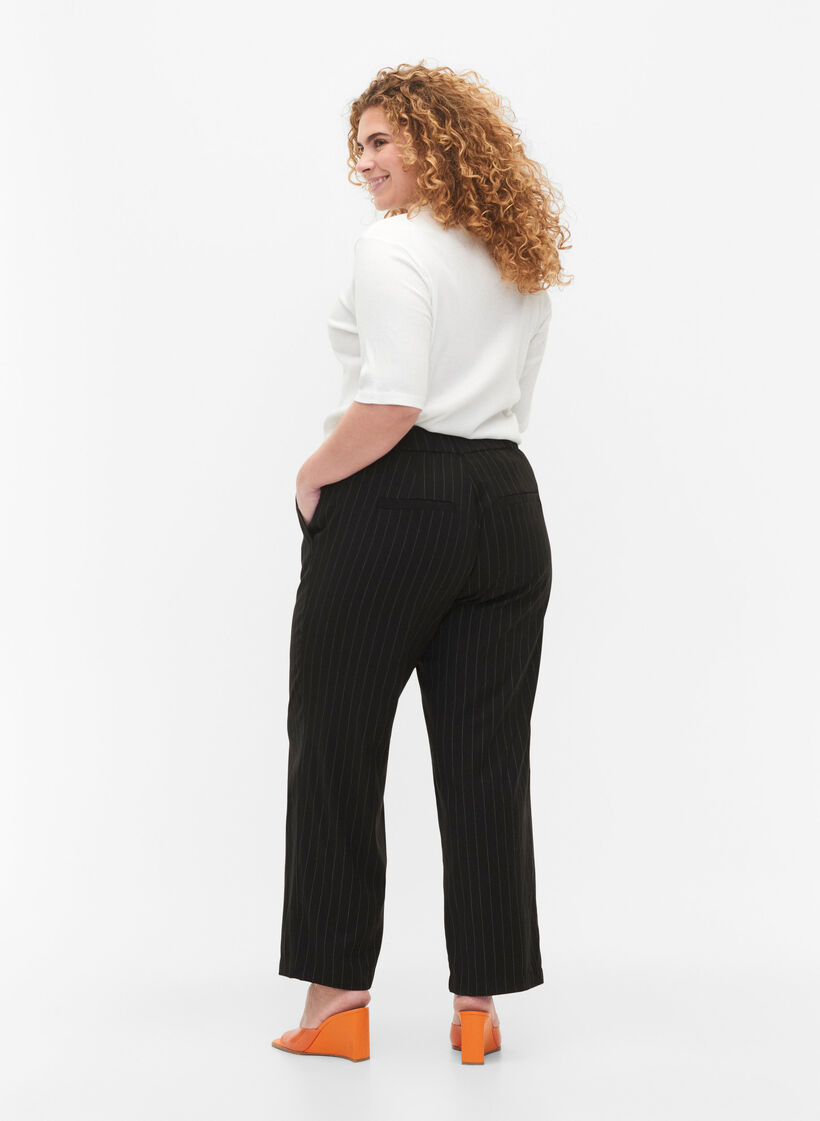 Pantalons à rayures fines, Black W. Pinstripe, Model image number 1