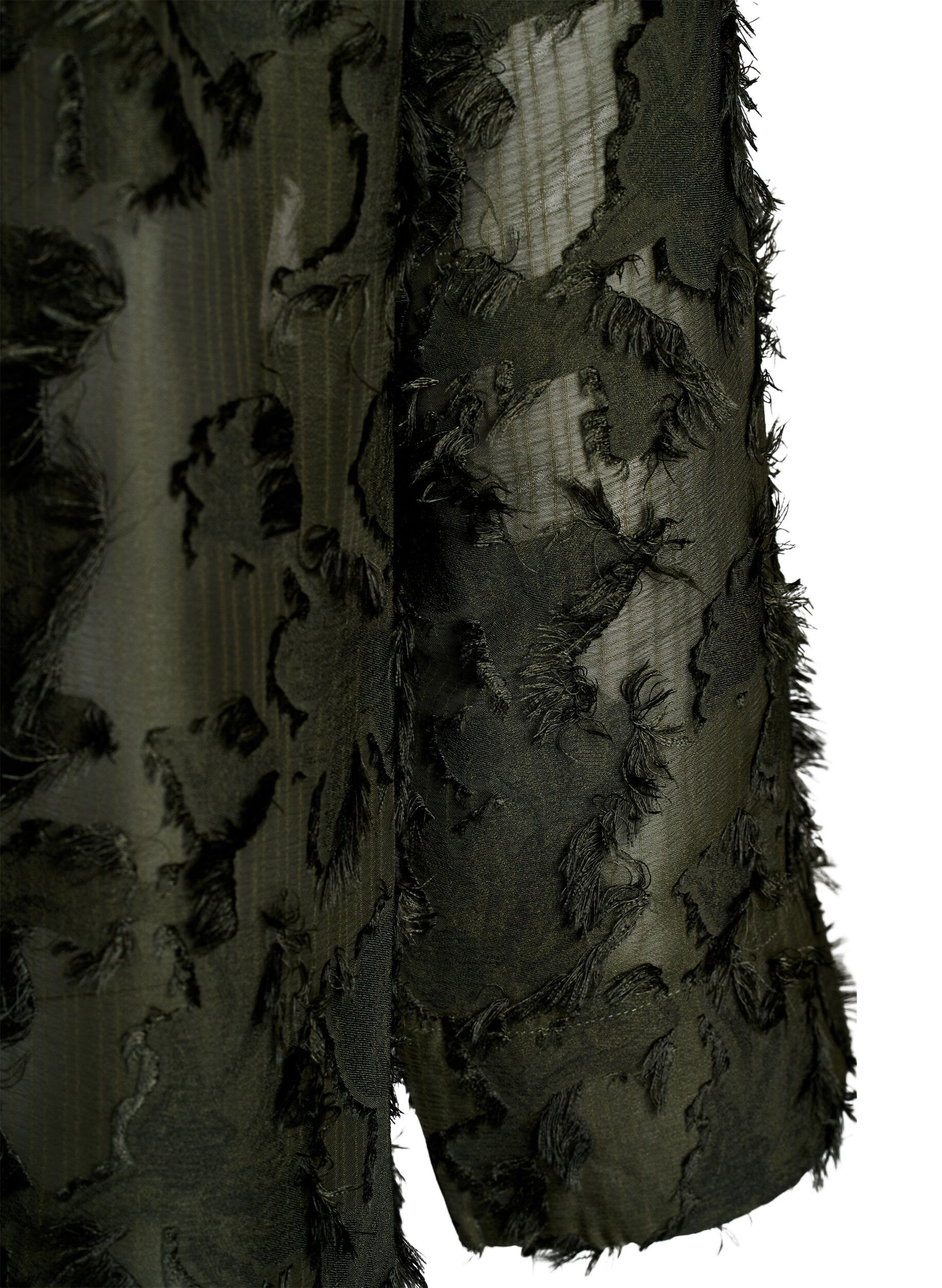 ZizziKleid mit Fransengarn und Struktur, Gr&uuml;n, Packshot image number 3