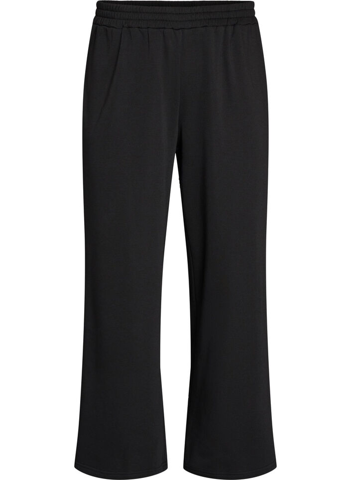 Pantalon de jogging taille haute avec coupe ample, Noir, Packshot image number 0