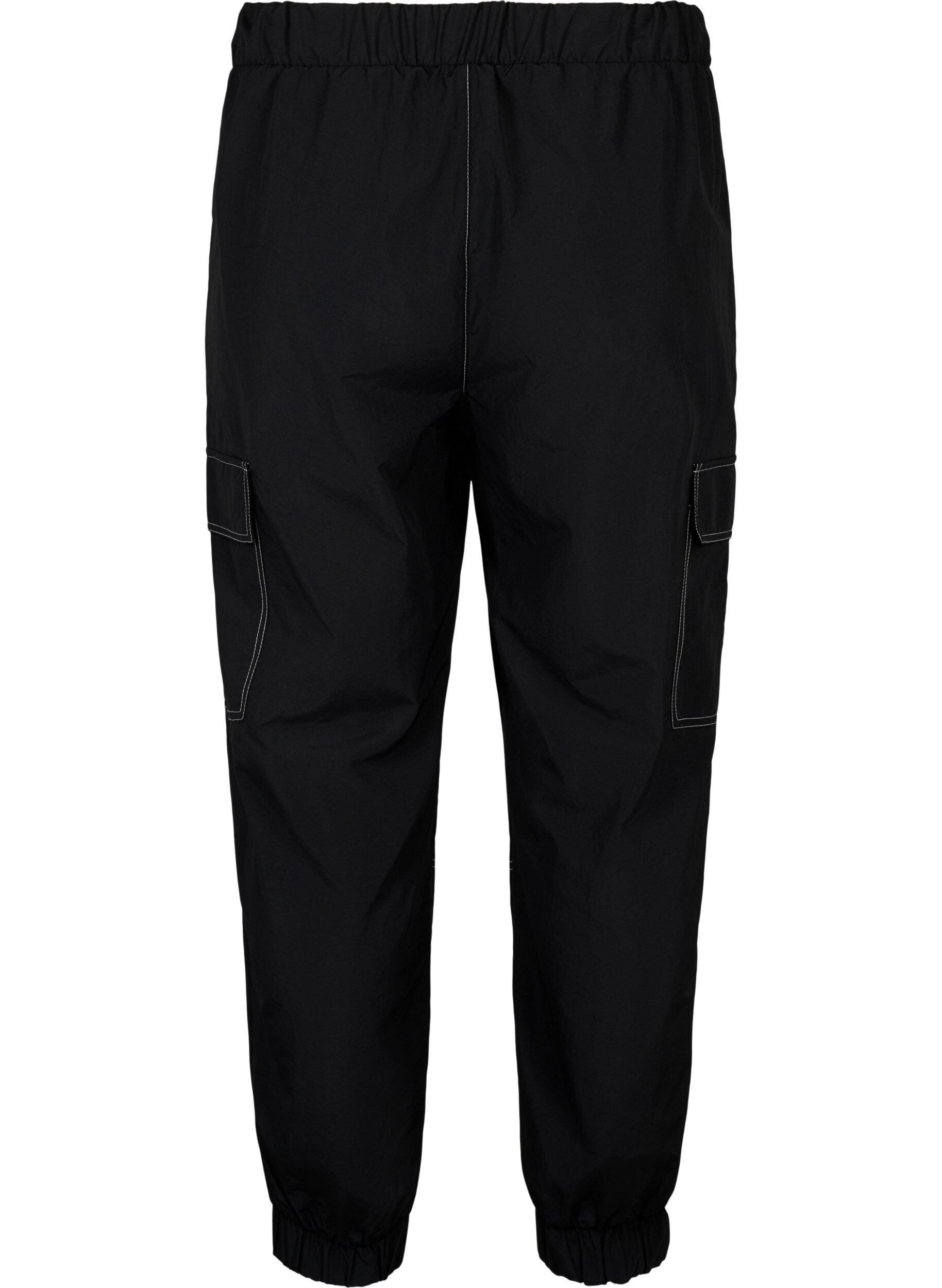 Zizzi Cargohose mit Kontrastn&auml;hten, Black, Packshot image number 1