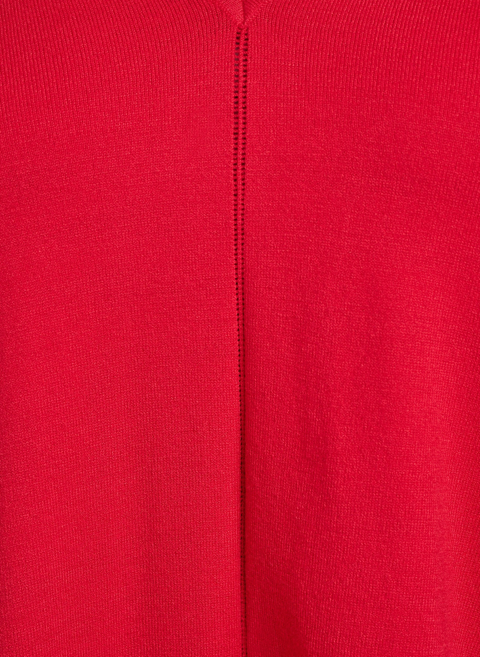 Zizzi Blouse en fine maille avec col V et d&eacute;tail devant, Rouge, Packshot image number 2