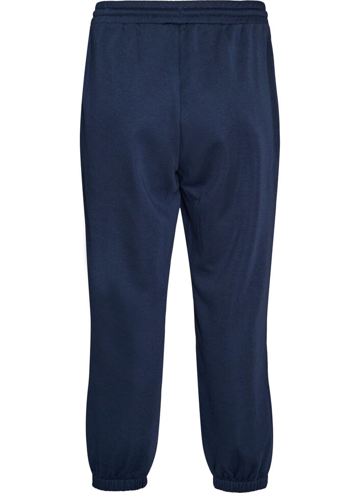 Pantalon de jogging taille haute avec cordon de serrage, Bleu, Packshot image number 1