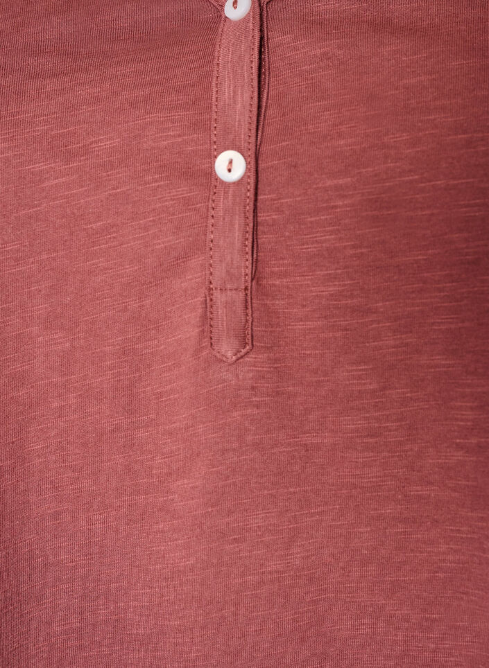 T-shirt dot&eacute; de boutons, Marron, Packshot image number 2
