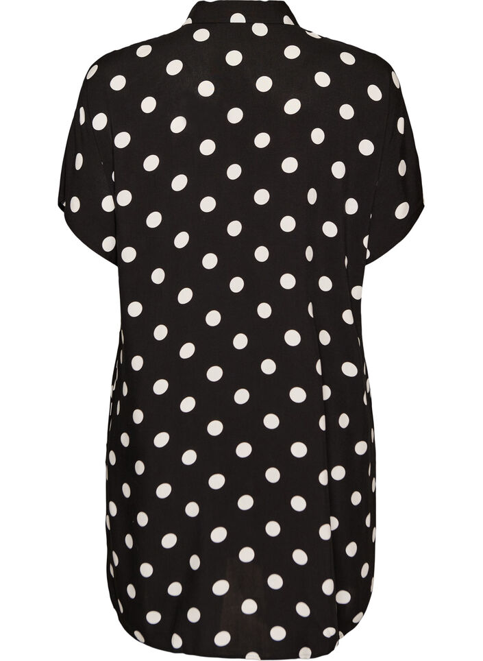 Chemise longue ample en viscose, Vanille, Packshot image number 1