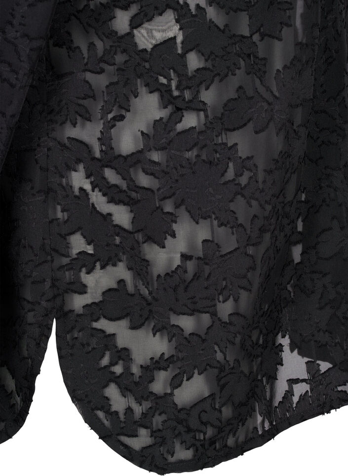 Jacquard-Bluse mit Knöpfen, Black, Packshot image number 3