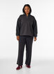 Sweatshirt avec manches en mati&egrave;re teddy et col montant, Gris anthracite, Model image number 1