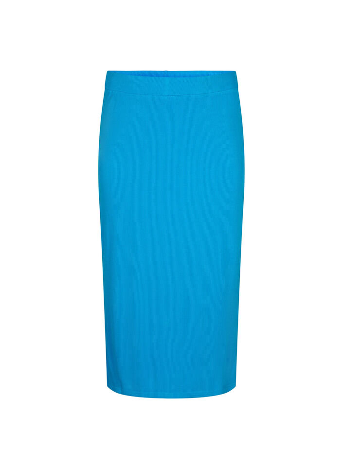 Jupe midi moulante en viscose, Ibiza Blue, Packshot image number 0