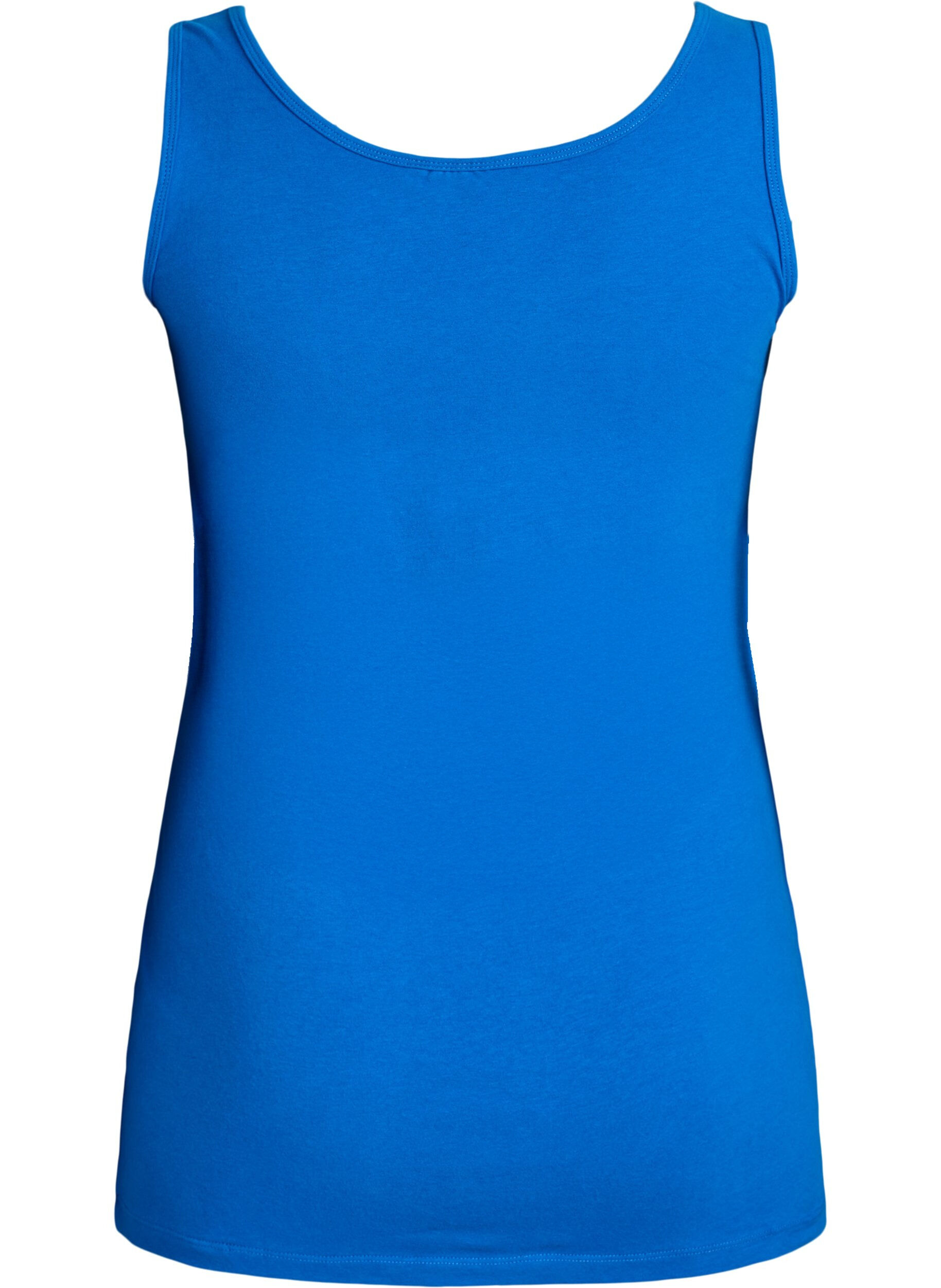 ZizziHaut uni Basic en coton, Bleu, Packshot image number 1