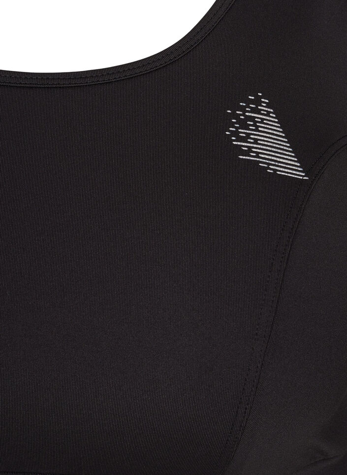 Haut de sport uni avec dos croisé, Black, Packshot image number 2