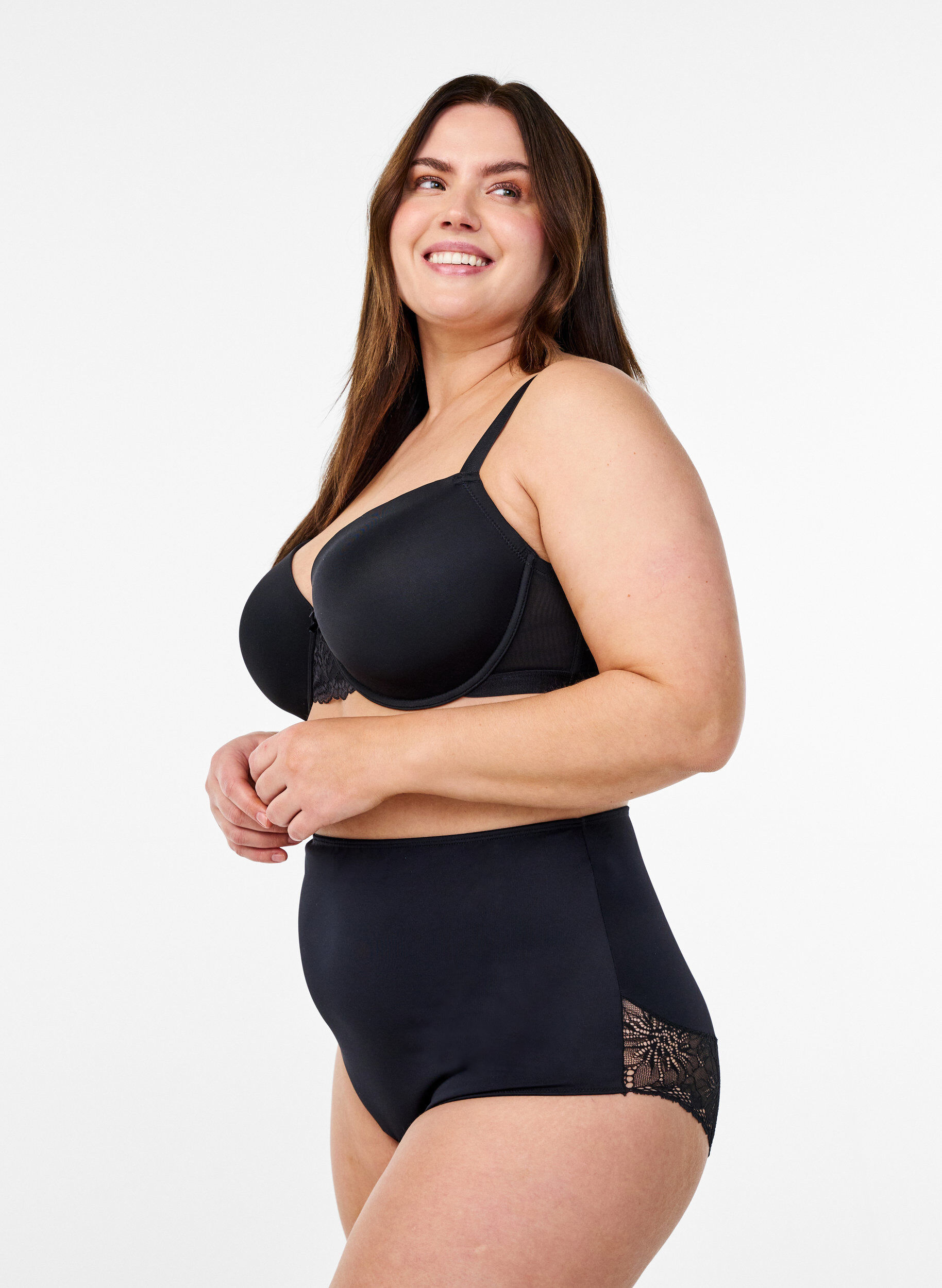 Shaping-Slip aus Mikrofaser mit superhohem Bund, Schwarz, Model