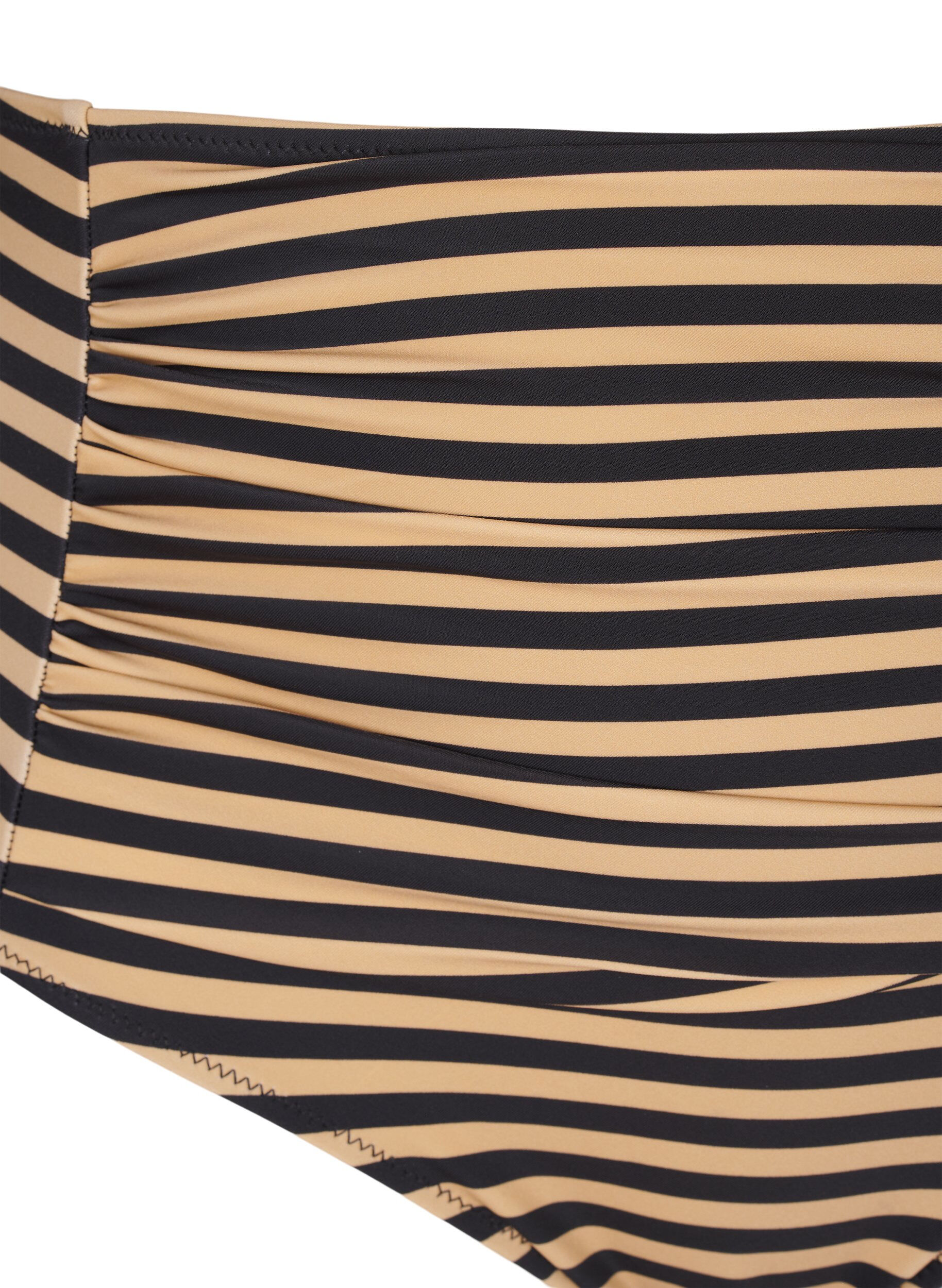 ZizziHoch taillierte Bikinihosen mit Streifen, Braun, Packshot image number 2