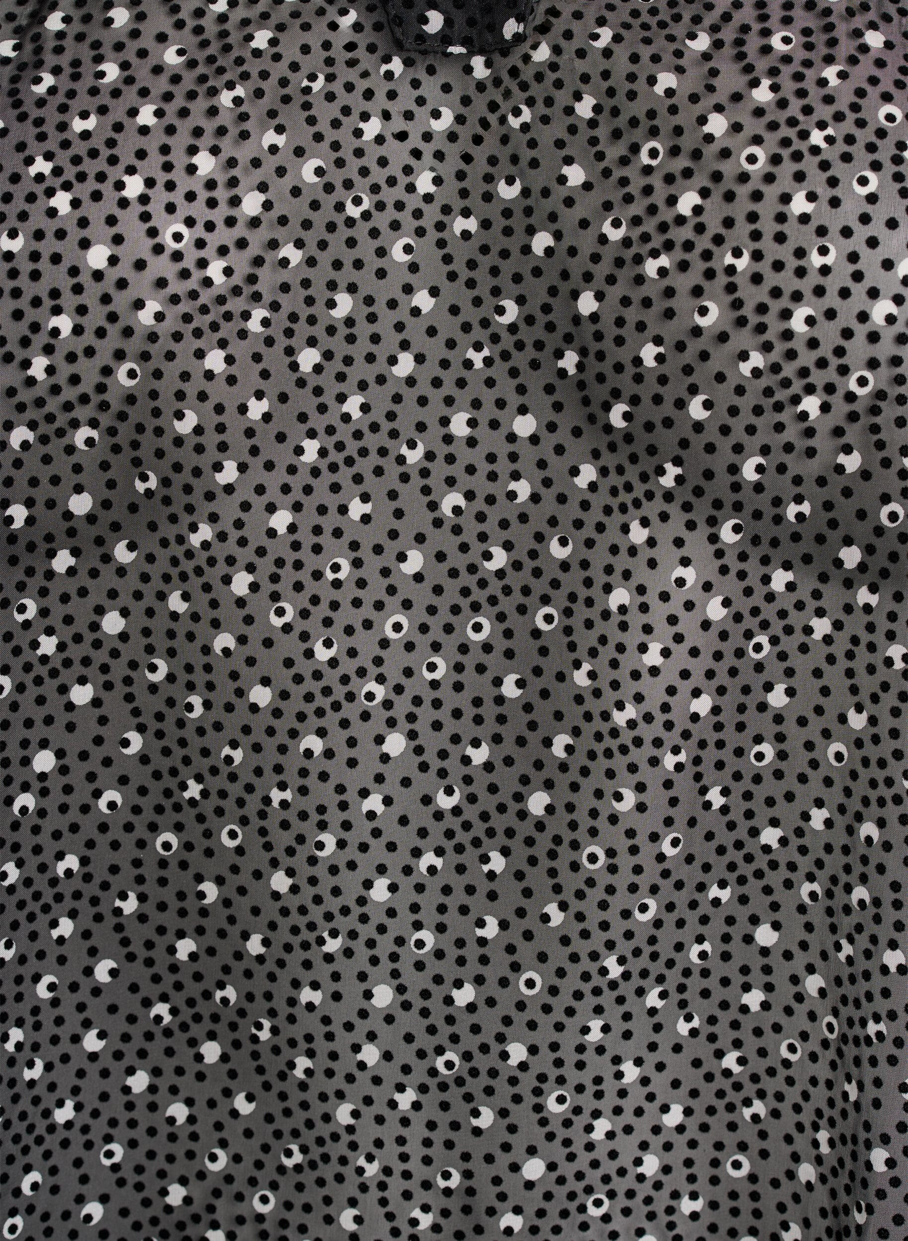 Zizzi Chiffontunika mit Samtpunkte-Muster, Schwarz, Packshot image number 2