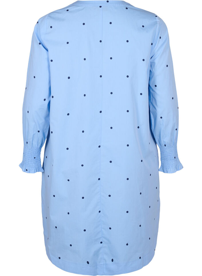 Robe à pois avec manches longues, Bleu Clair, Packshot image number 1