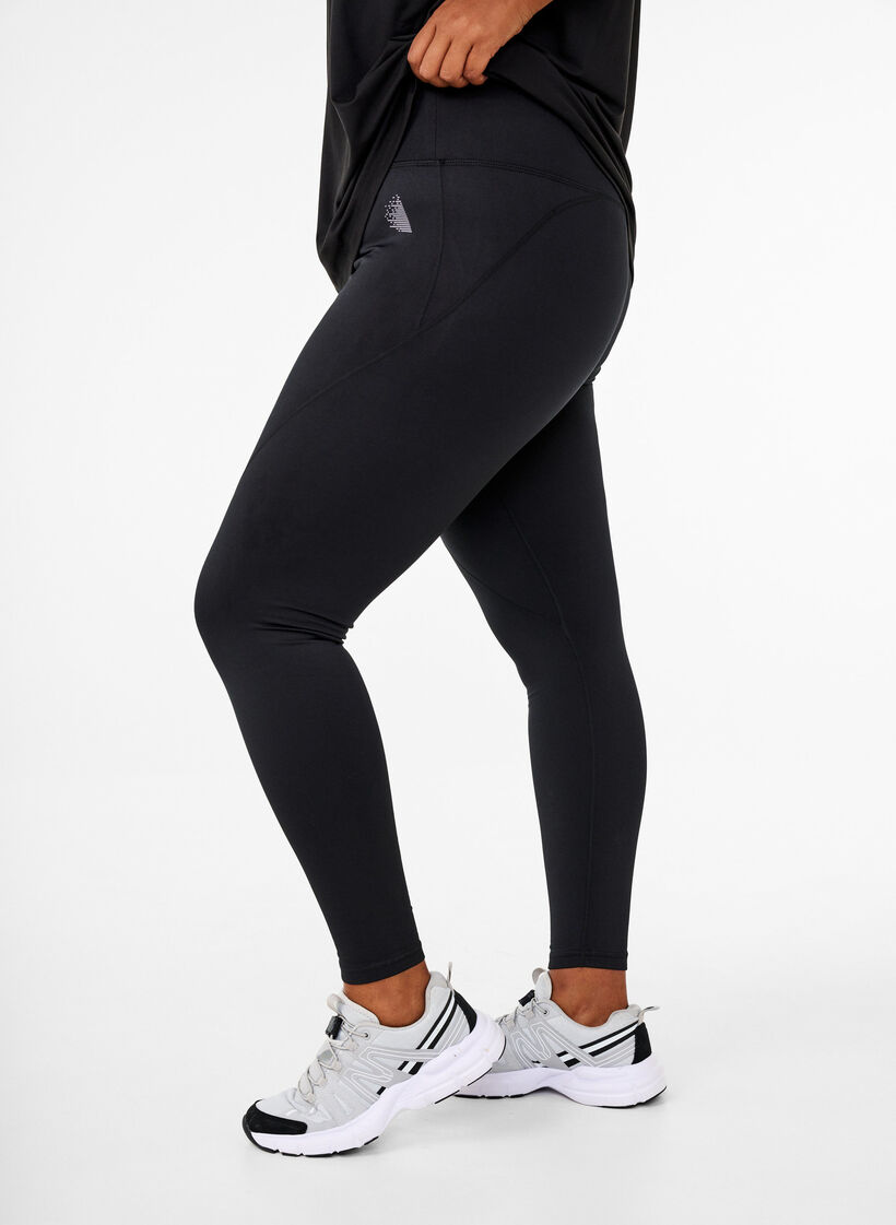 Trainingstights mit Fleecefutter, Schwarz, Model image number 0