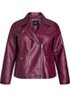 Bikerjacke aus Kunstleder, Dunkles Bordeaux, Packshot image number 0