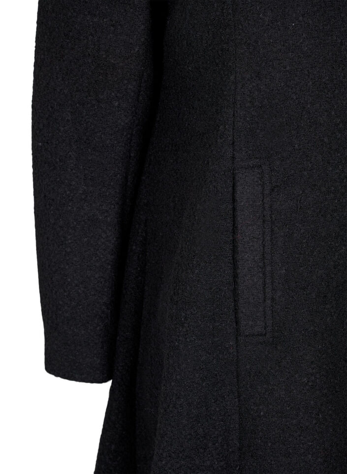 Manteau à capuche silhouette en A, Black, Packshot image number 3