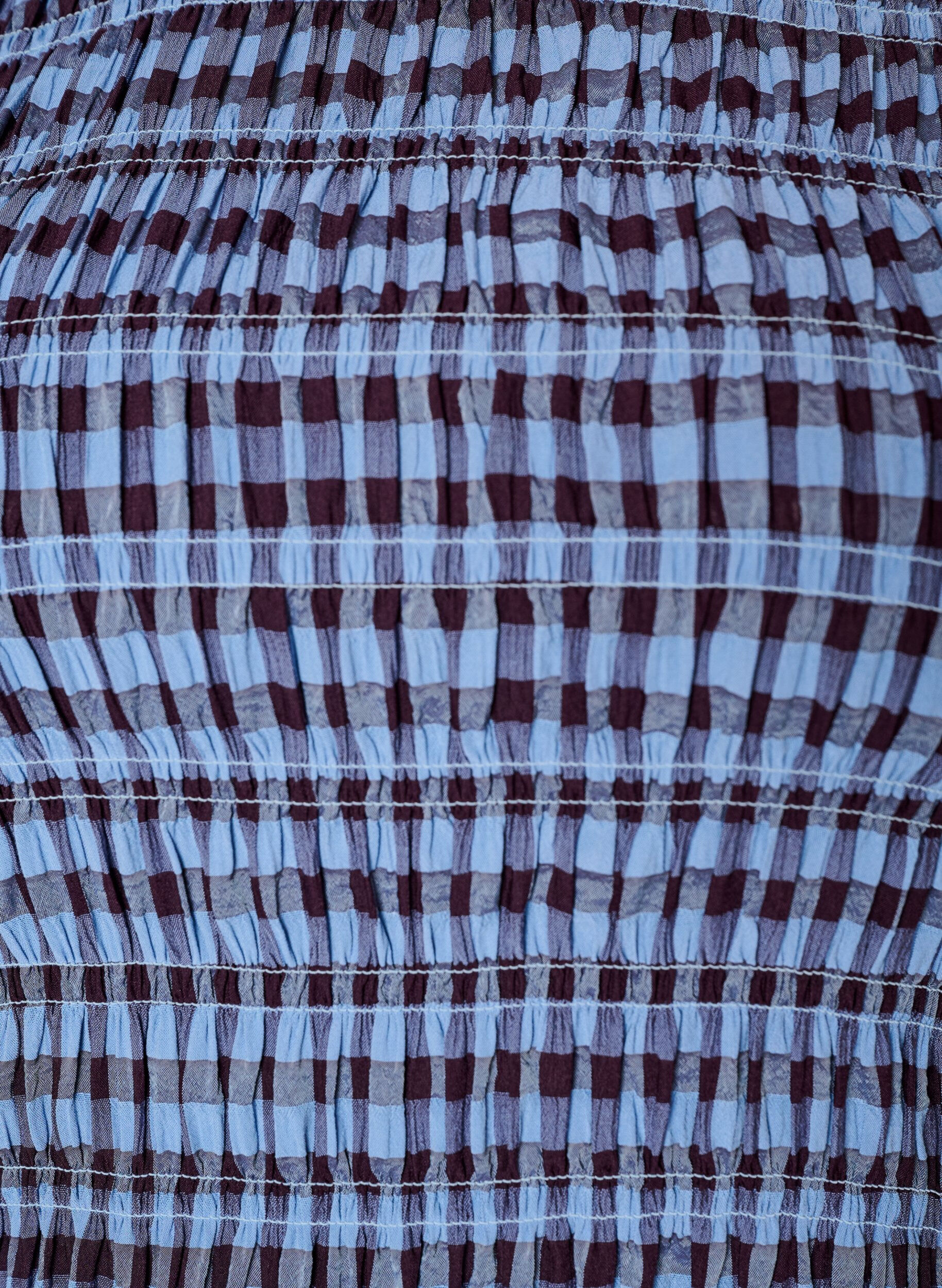 ZizziSmockbluse mit Vichy-Karo und R&uuml;schensaum, Blau, Packshot image number 2