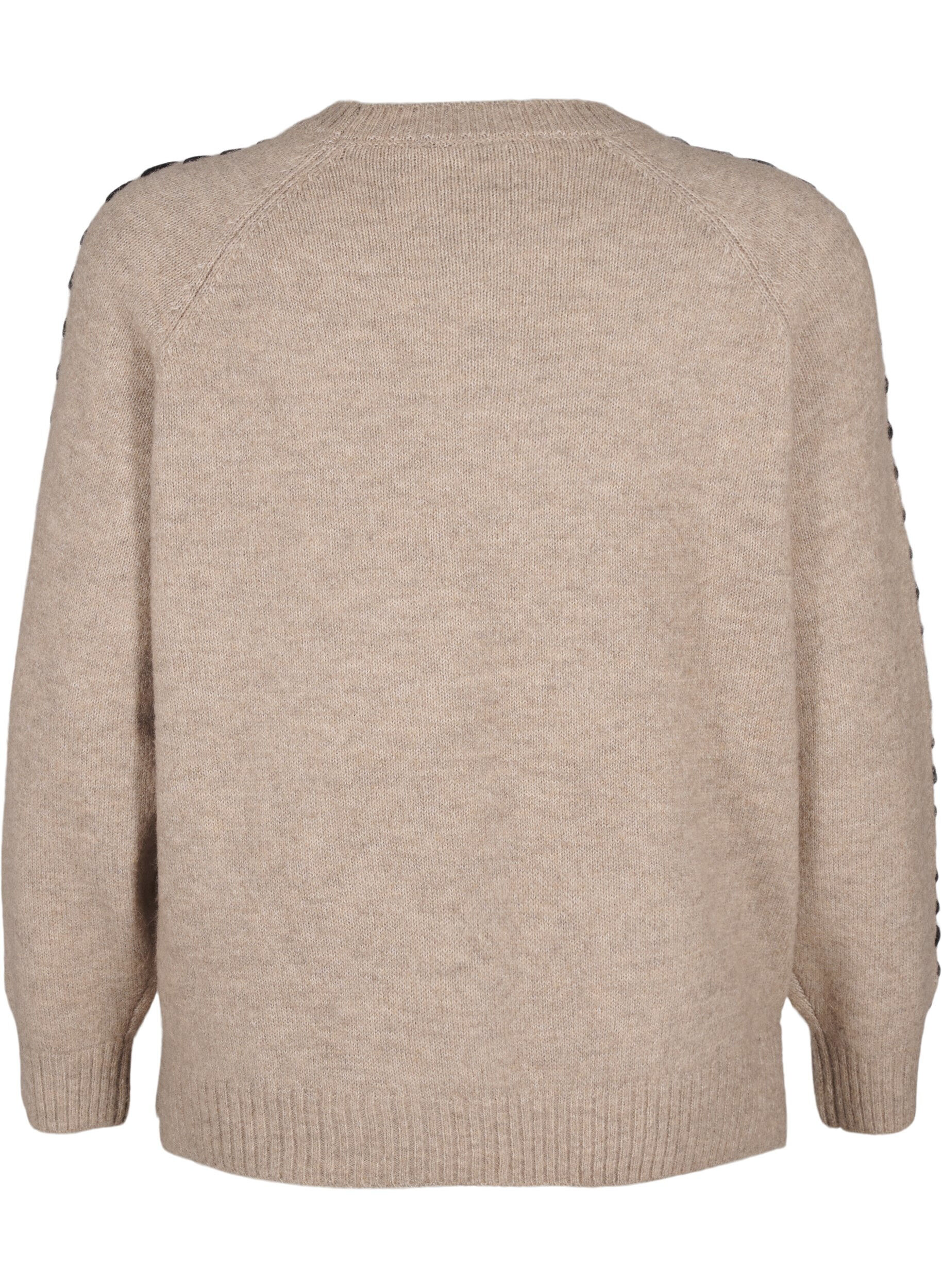 Zizzi Strickbluse mit Ziern&auml;hten, Desert T.Wh.Mel.Comb, Packshot image number 1