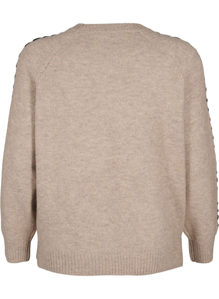 Chemisier en tricot avec coutures, Desert T.Wh.Mel.Comb, Packshot image number 1