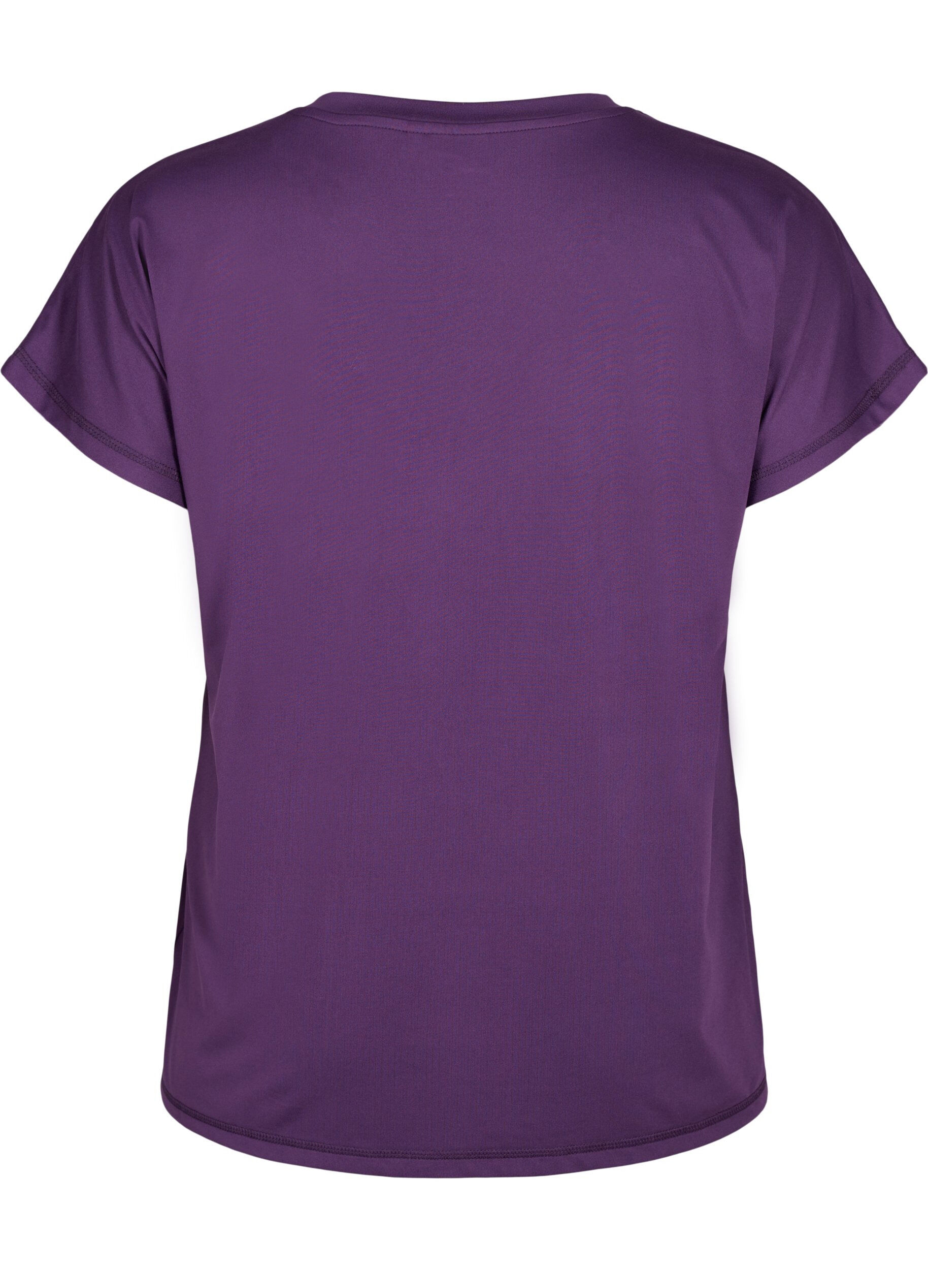 Zizzi T-shirt d&rsquo;entra&icirc;nement ample avec col en V, Violet, Packshot image number 1