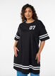 Kurzes T-Shirt-Kleid mit sportlichen Details, Schwarz, Model image number 0