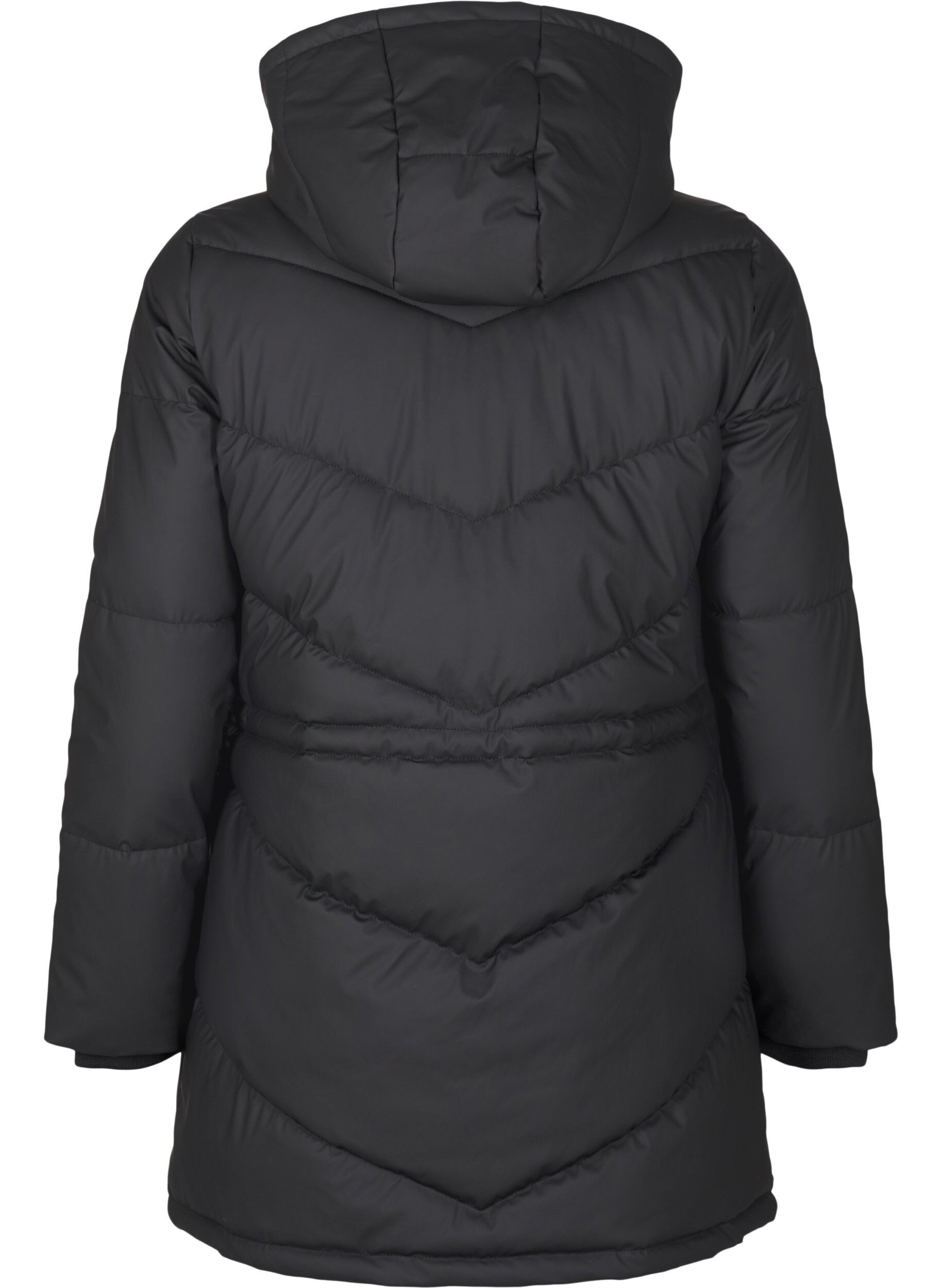 Zizzi Doudoune imperm&eacute;able avec capuche, Noir, Packshot image number 1