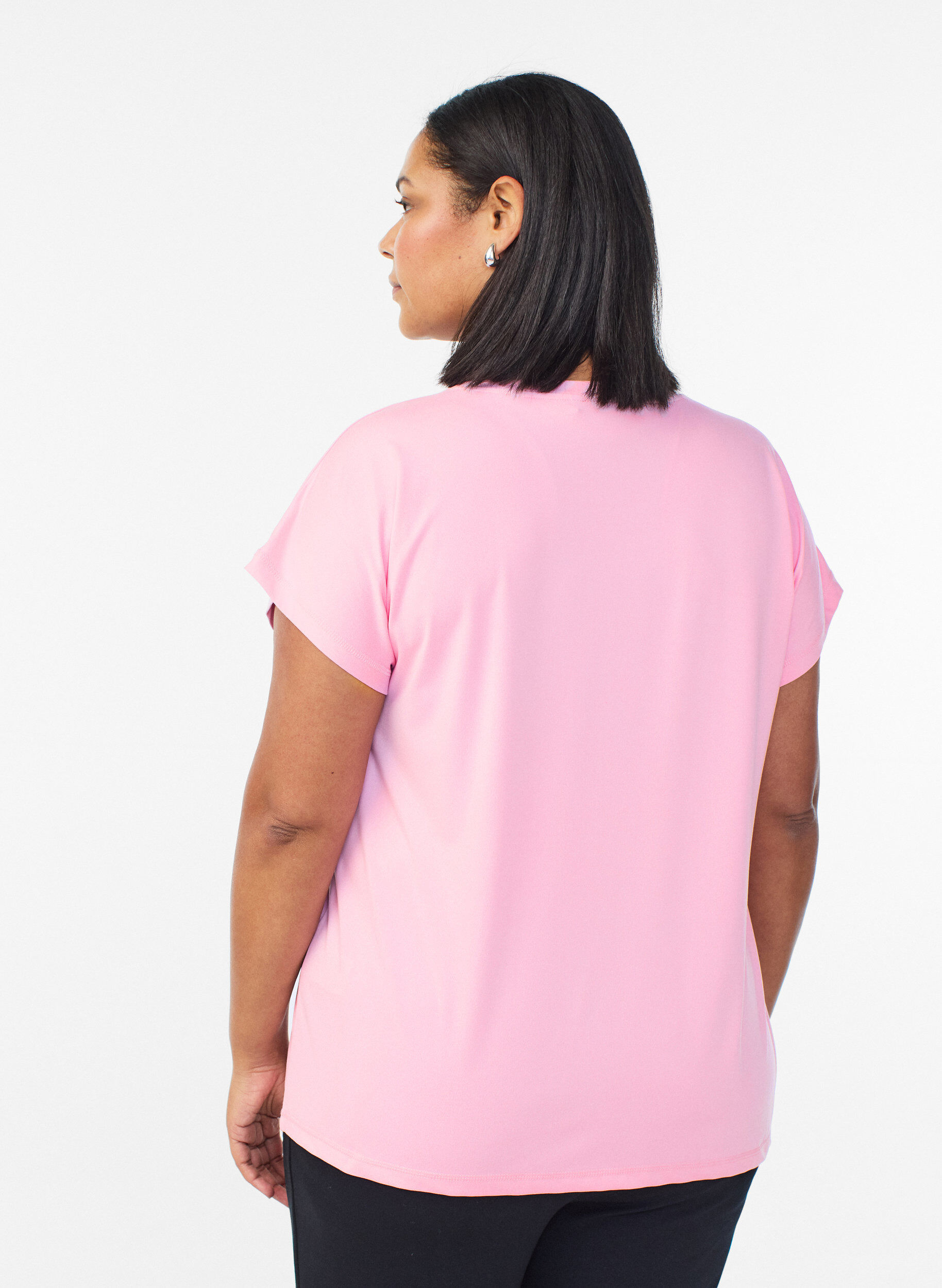 ZizziEinfarbiges Trainings-T-Shirt, Pink, Model image number 2