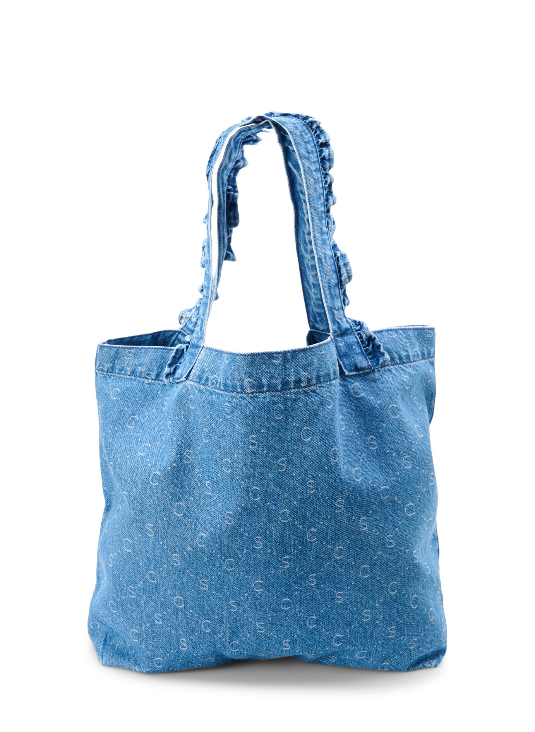 Zizzi Sac cabas en jean, Light Blue Denim, Packshot image number 1