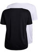 FLASH - Lot de 2 t-shirts avec col en V, Black/White, Packshot image number 1
