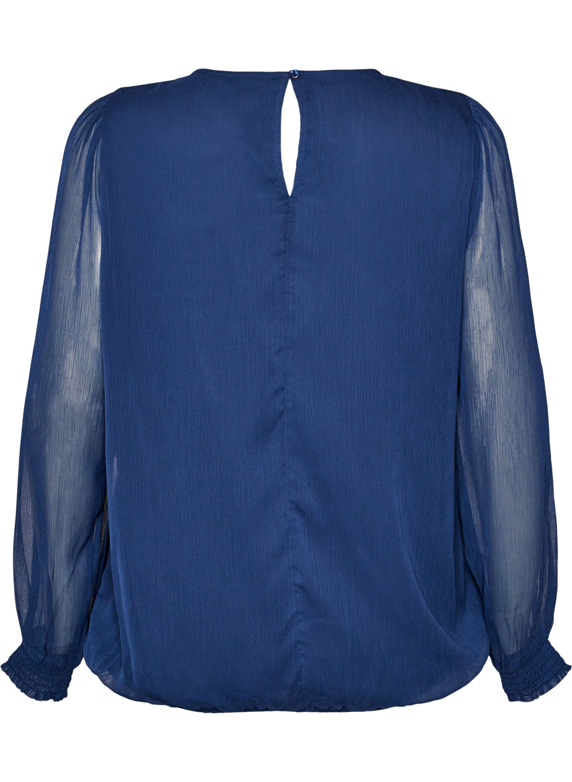 ZizziBluse aus Chiffon mit transparenten &Auml;rmeln, Blau, Packshot image number 1