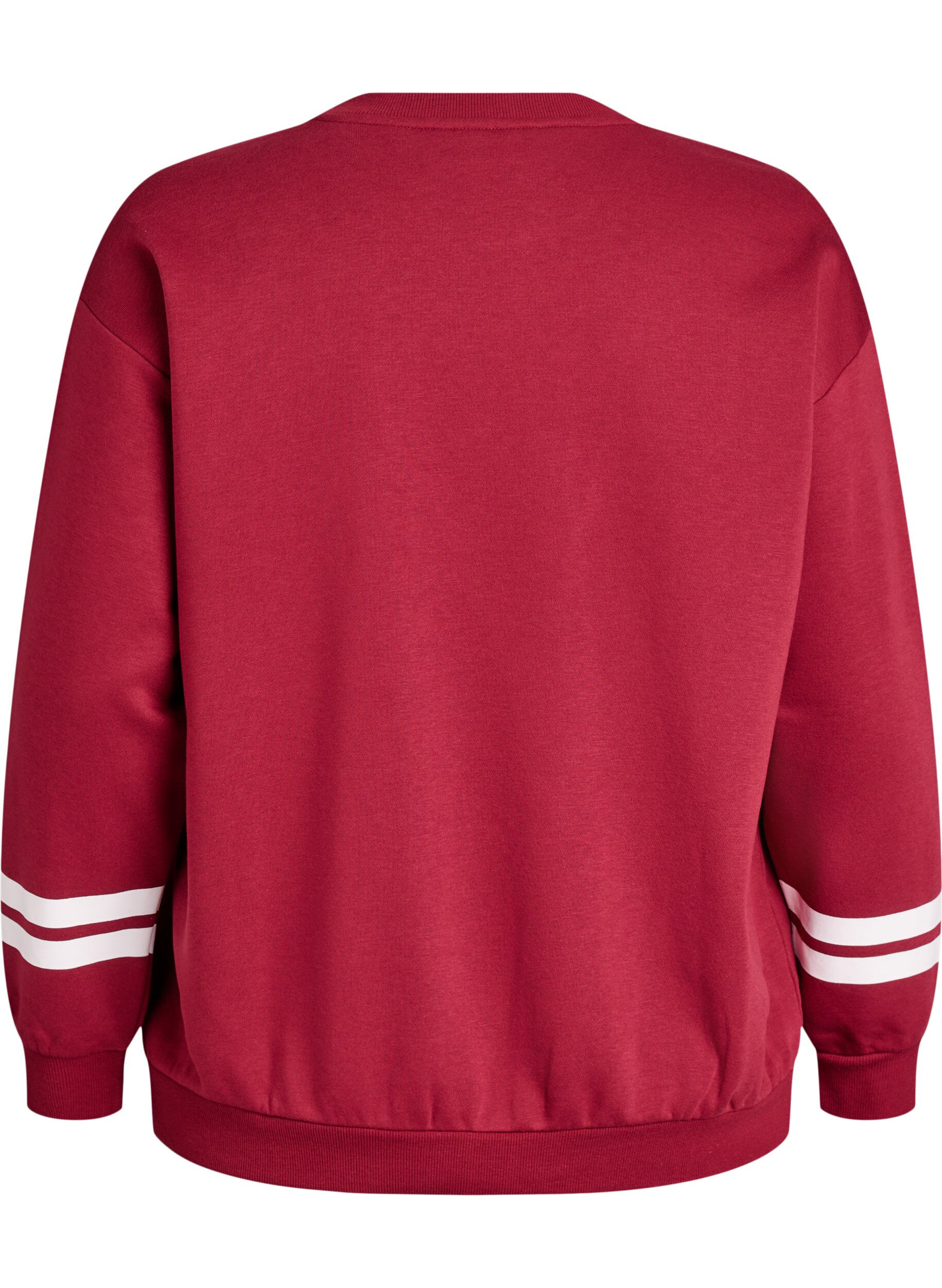 Zizzi Sweatshirt avec d&eacute;tail statement, Rouge, Packshot image number 1
