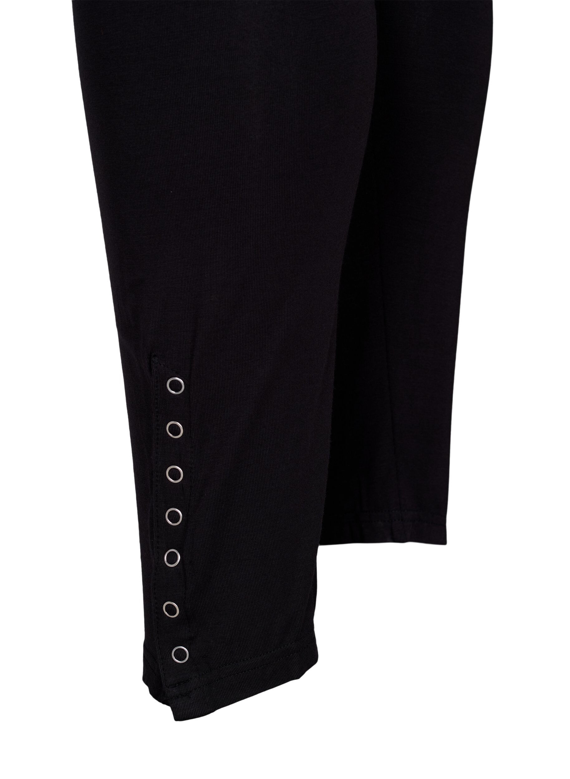 Zizzi Leggings de grossesse en viscose avec boutons, Black, Packshot image number 2