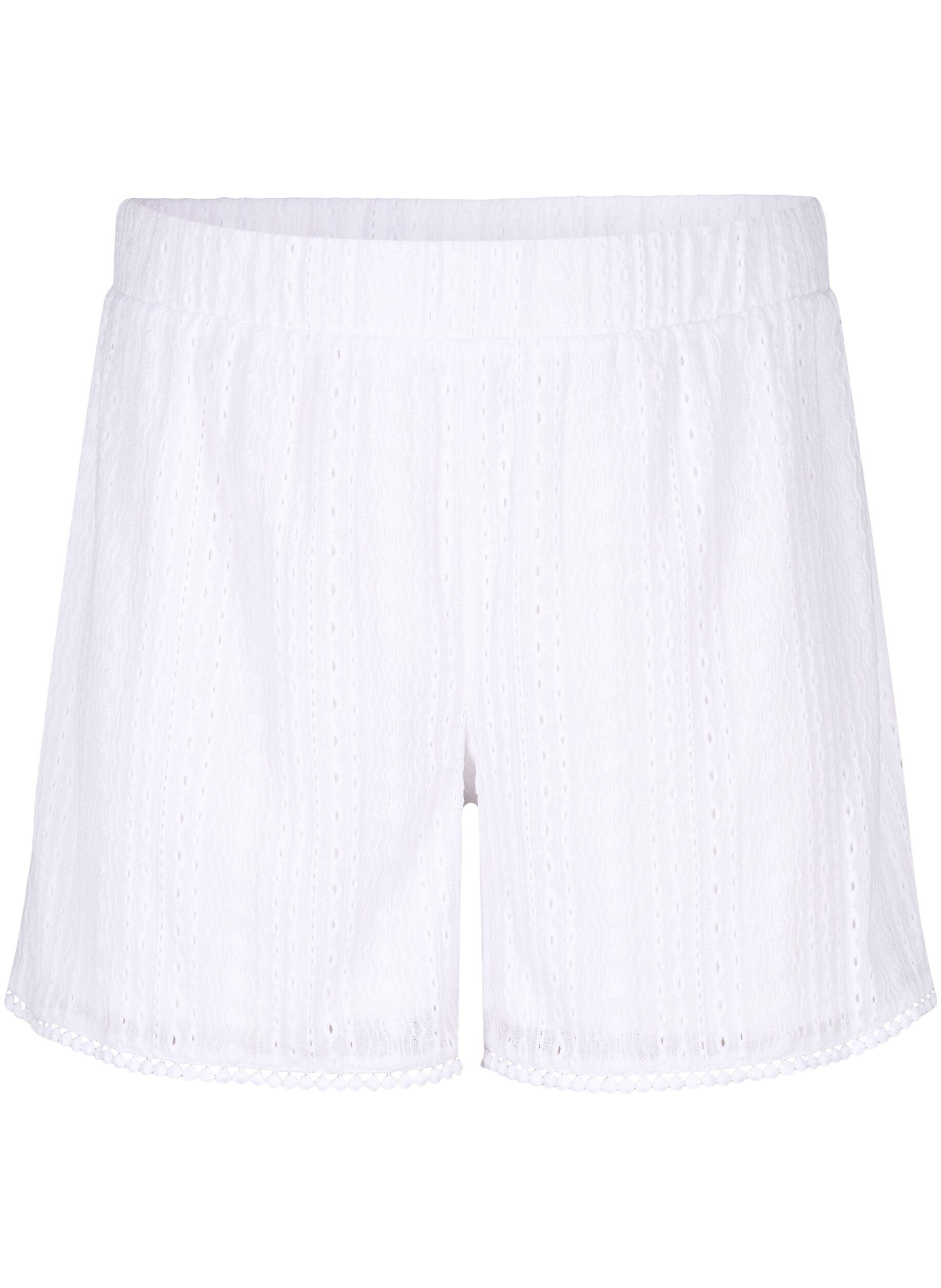 Zizzi Shorts &agrave; motif textur&eacute;, Bright White, Packshot image number 0