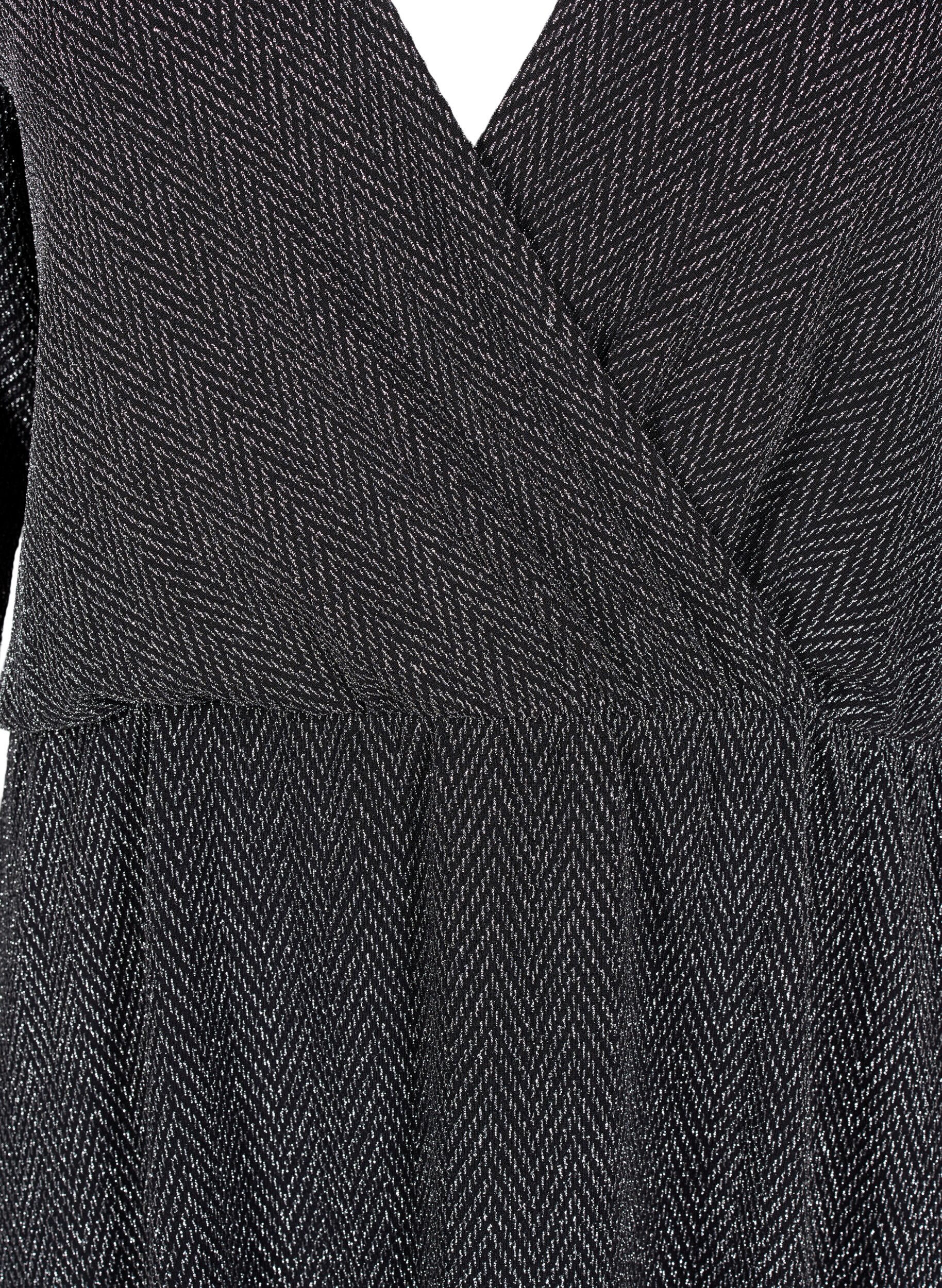 Zizzi Robe paillet&eacute;e avec motif en zigzag, Silver ZigZagShimmer, Packshot image number 2