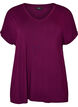 Basic T-Shirt aus Viskose mit V-Ausschnitt, Lila, Packshot image number 0
