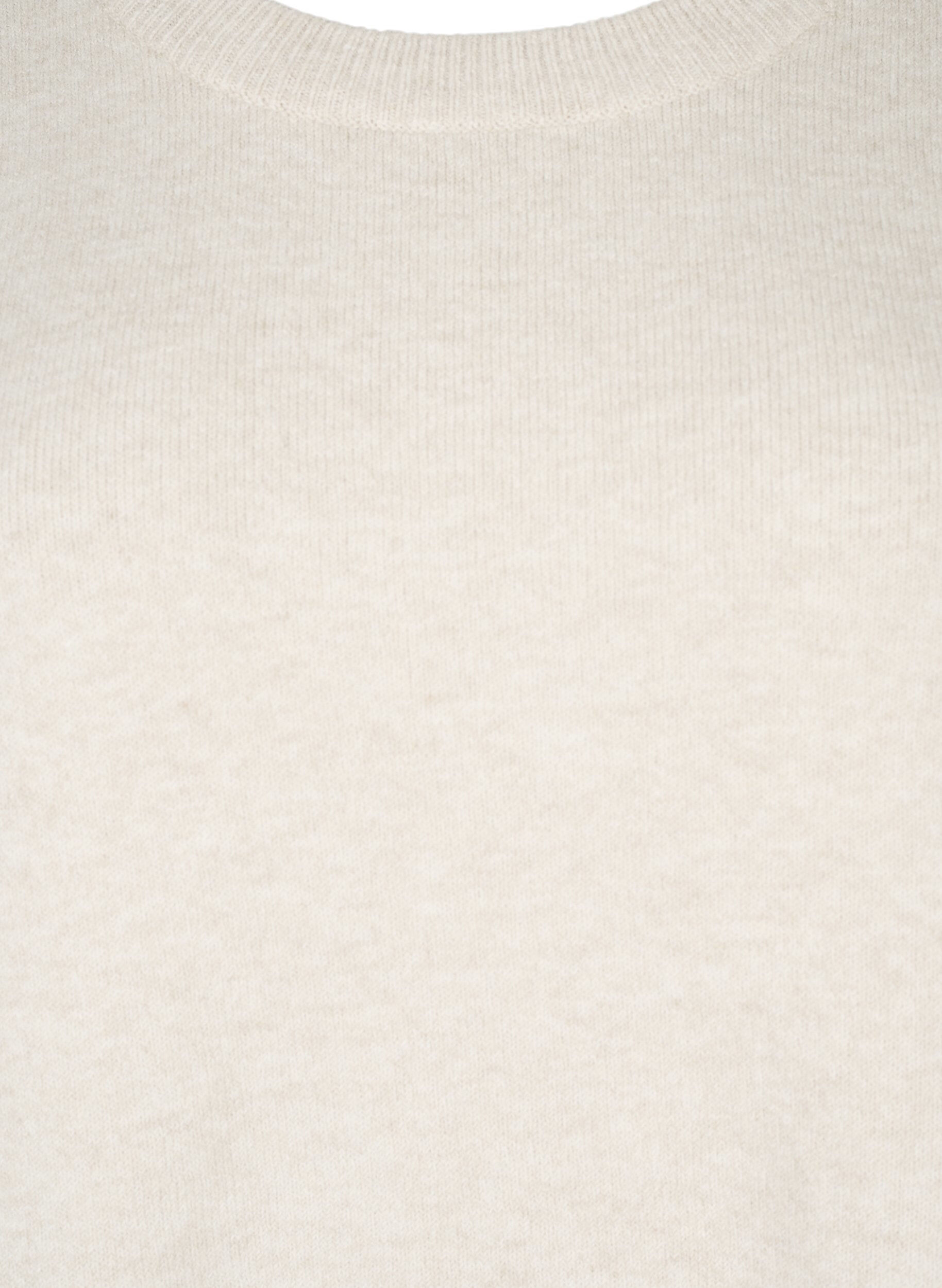 Zizzi Langarmpullover mit Rundhalsausschnitt	, Pumice Stone Mel., Packshot image number 2