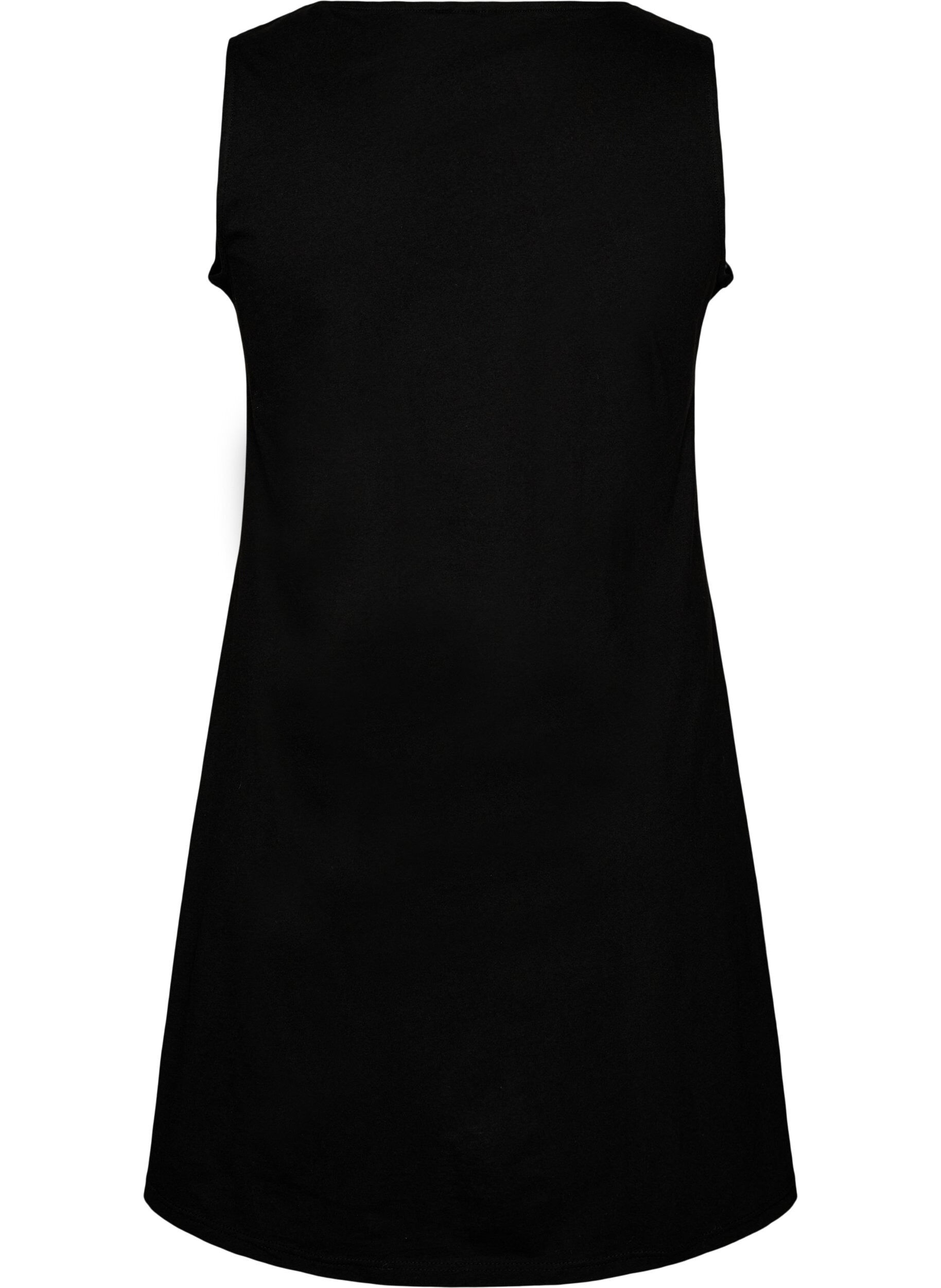 Zizzi &Auml;rmelloses Kleid in A-Linie, Schwarz, Packshot image number 1