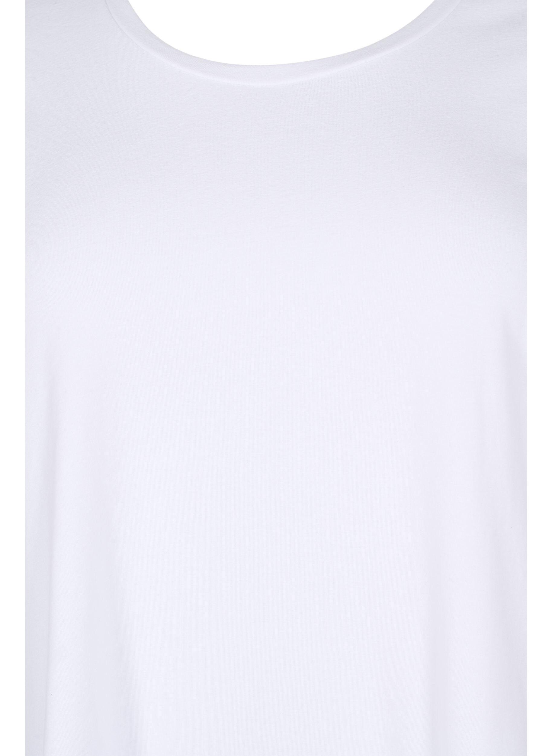 Zizzi Basic T-Shirt aus Baumwolle mit 3/4-&Auml;rmeln, Wei&szlig;, Packshot image number 2