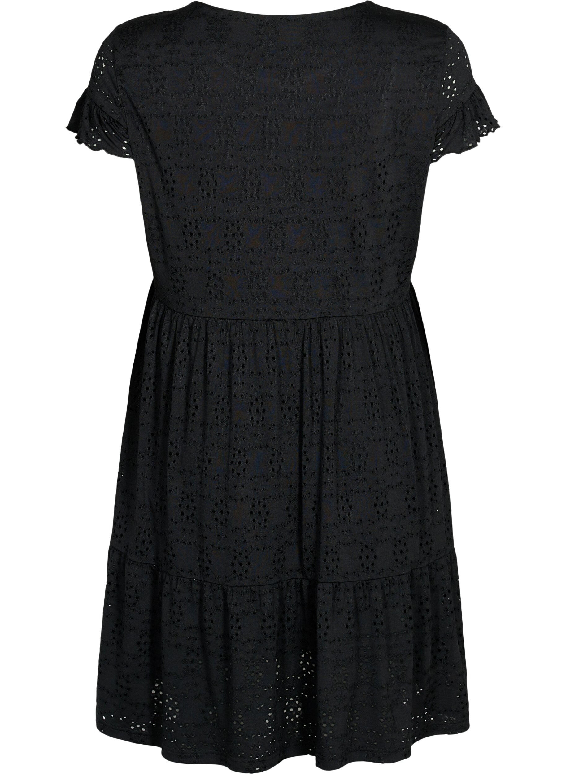 Zizzi Robe de grossesse en broderie anglaise avec fonction d'allaitement, Black, Packshot image number 1