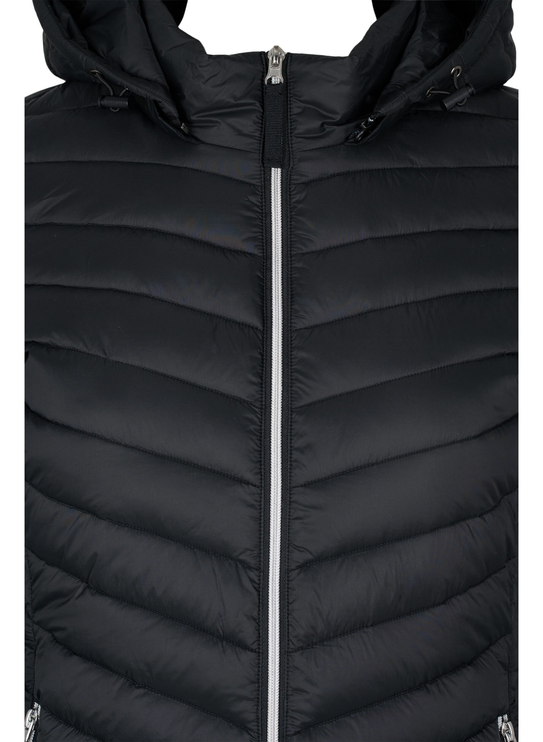 ZizziVeste l&eacute;g&egrave;re avec des poches et une capuche d&eacute;tachable, Noir, Packshot image number 2