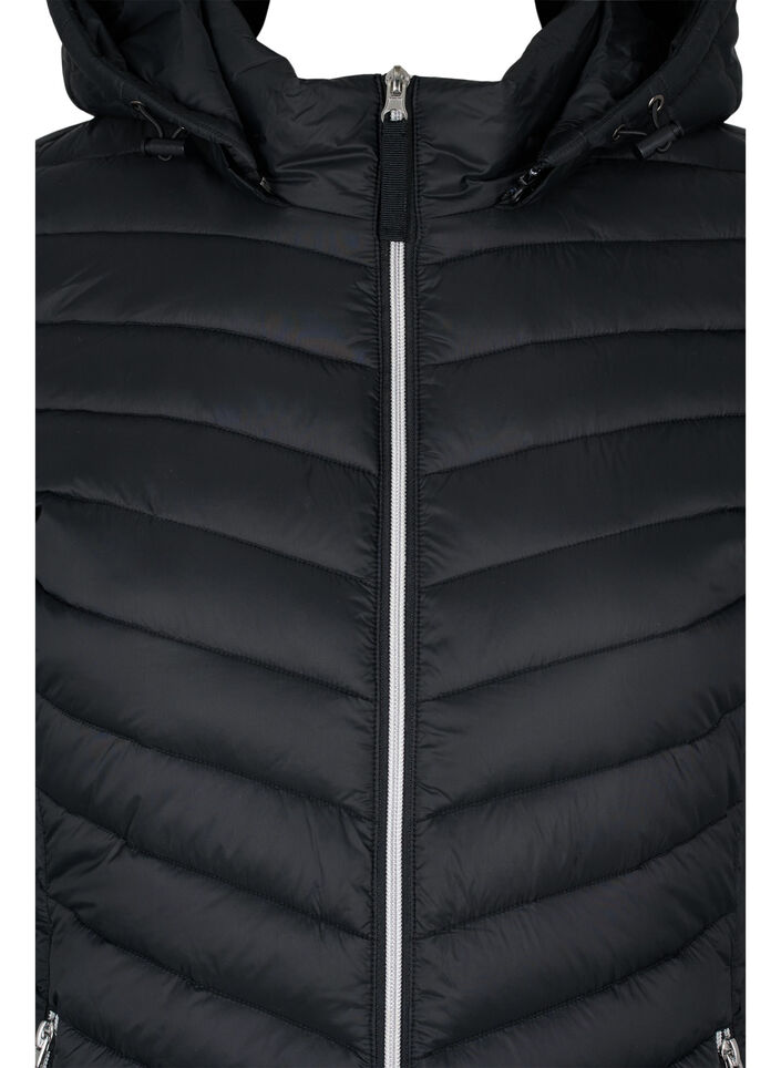 Veste l&eacute;g&egrave;re avec des poches et une capuche d&eacute;tachable, Noir, Packshot image number 2