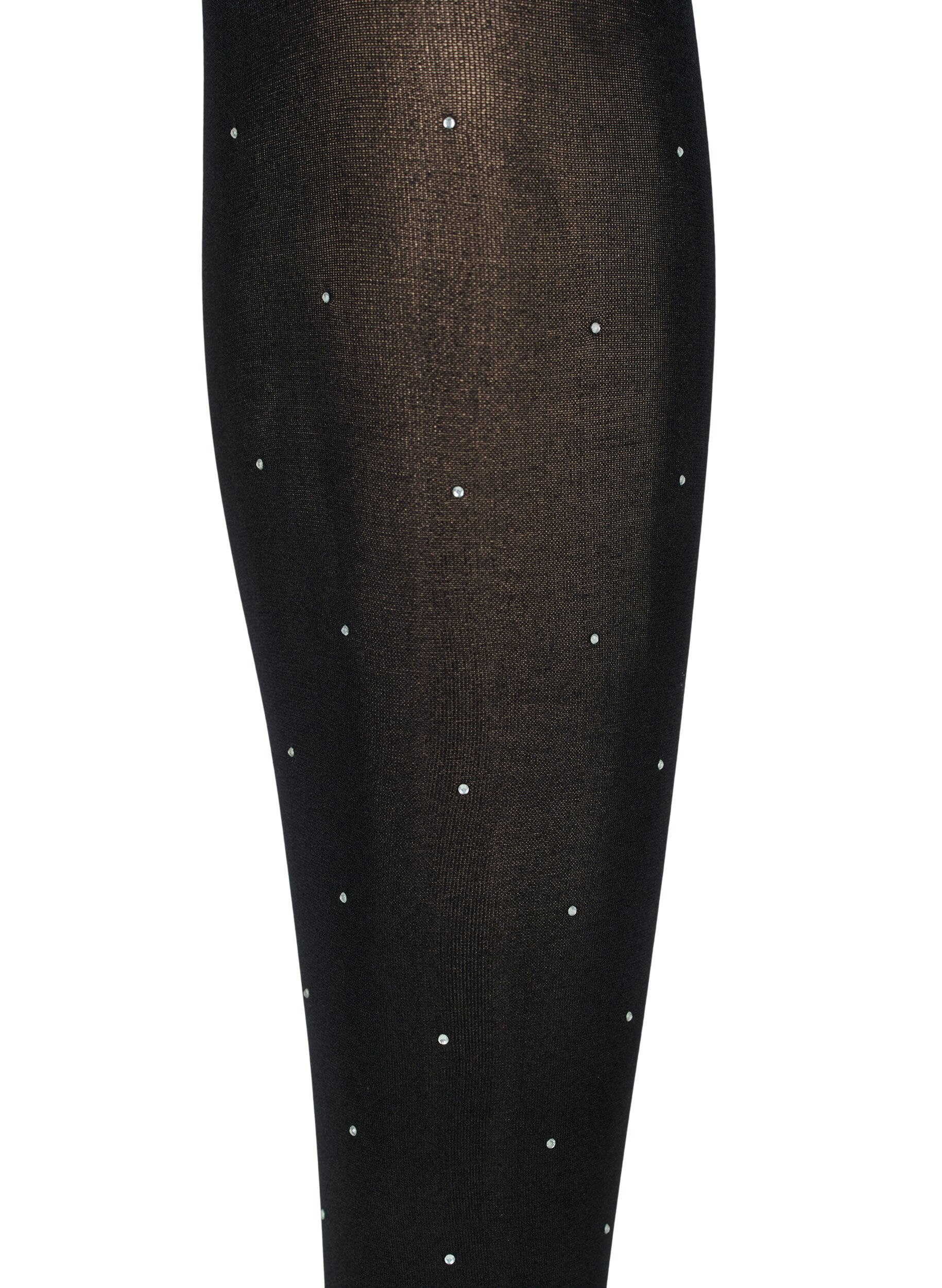 Zizzi Collants en 40 deniers avec strass, Black, Packshot image number 1