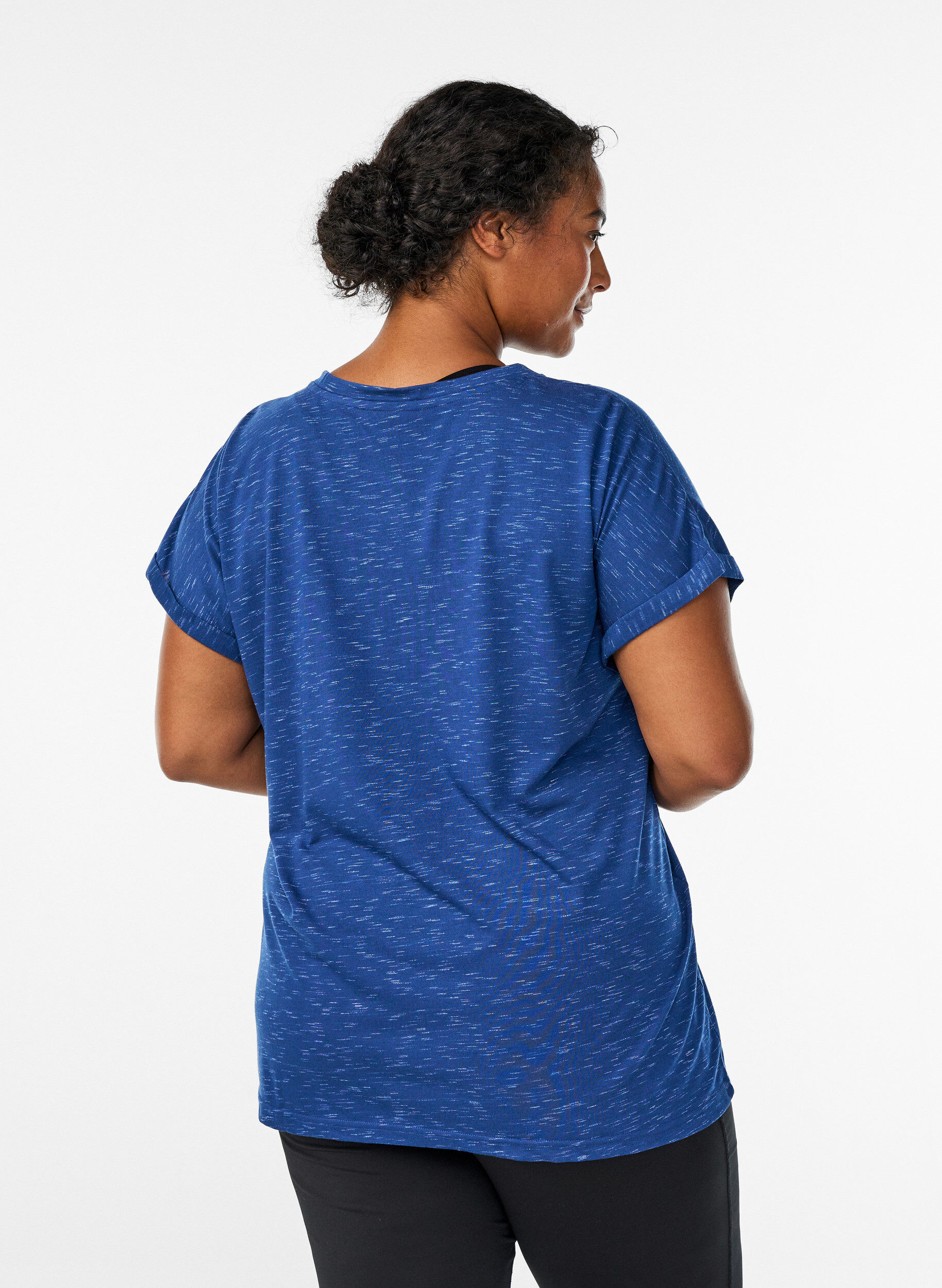 ZizziT-shirt d'entra&icirc;nement ample &agrave; manches courtes, Bleu, Model image number 2