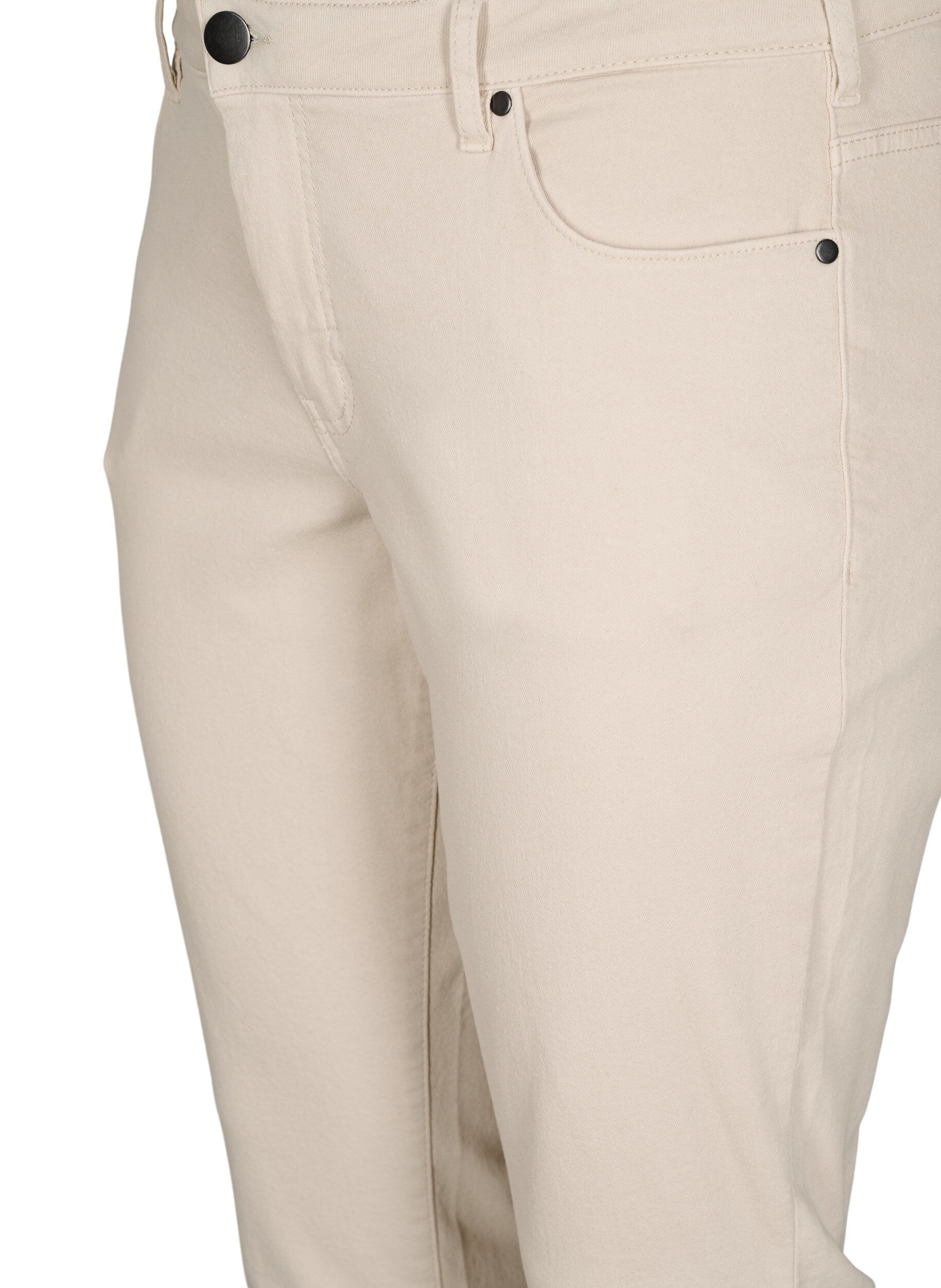 Zizzi Slim-Fit-Emily-Jeans mit normaler Taille, Beige, Packshot image number 2