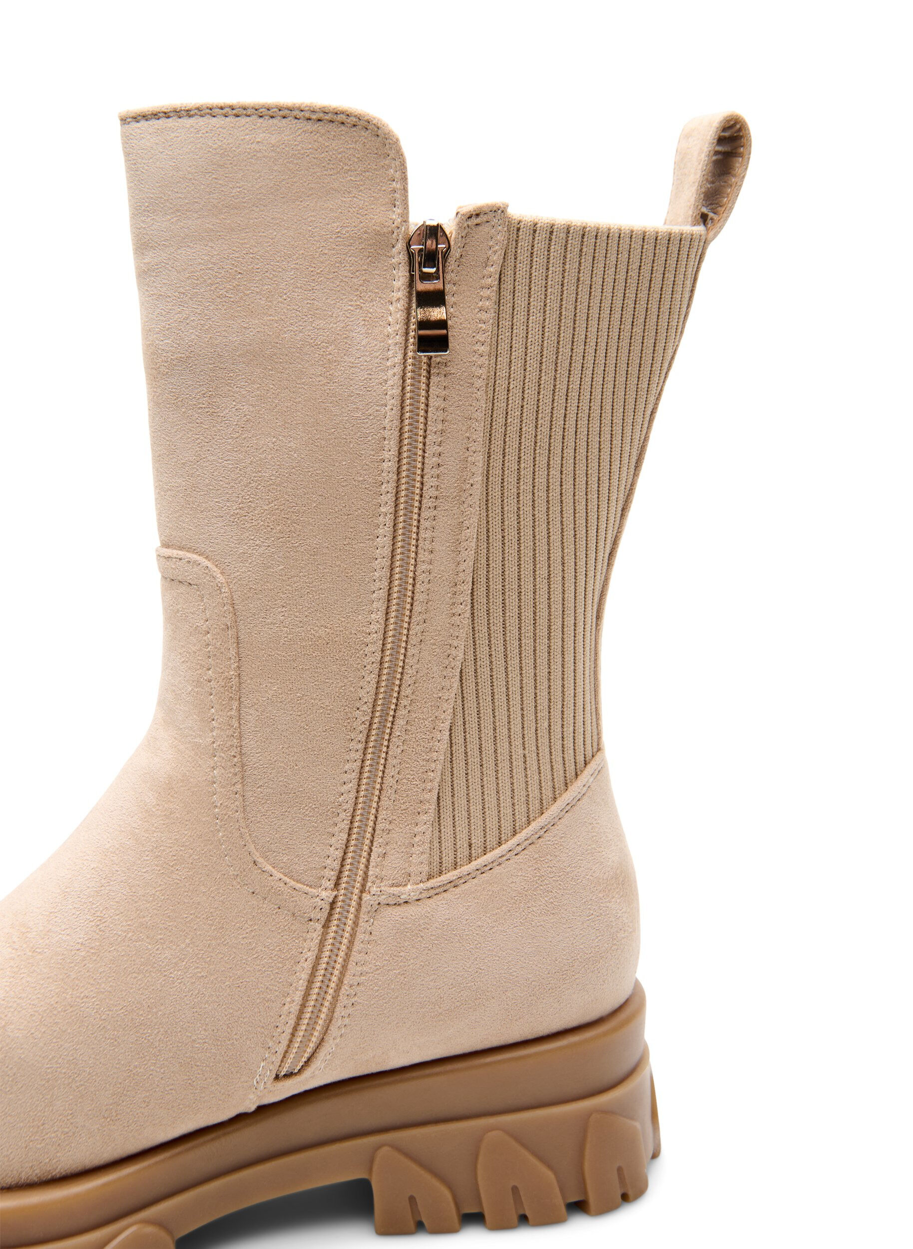 Zizzi Extra-Weite &ndash; Grober Stiefel aus Wildlederimitat, Beige, Packshot image number 2